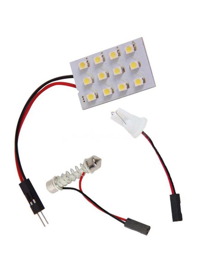 12-LED Panel Car Interior Roof Light With T10 Adapter