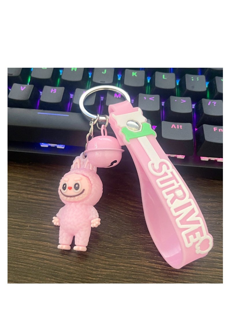 Generic - Labubu Toy Keychain Cartoon 3D Plastic Lovely Keychain (Assorted Color) - Image 1