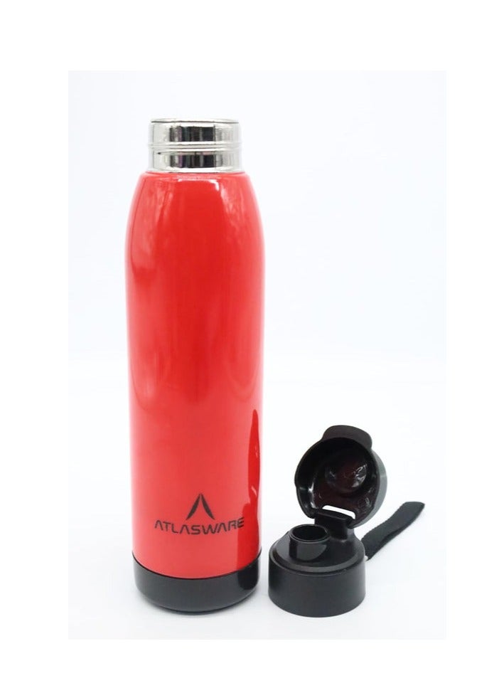 Atlasware Alpha 600 Insulated Water Bottle Leak Proof | Office Bottle | Gym Bottle | Home | Kitchen | Hiking | Treking Bottle | Travel Bottle-580ML-Red - Image 3