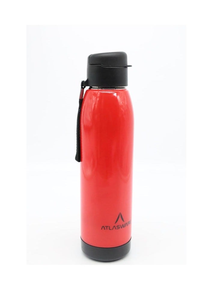 Atlasware Alpha 600 Insulated Water Bottle Leak Proof | Office Bottle | Gym Bottle | Home | Kitchen | Hiking | Treking Bottle | Travel Bottle-580ML-Red - Image 1