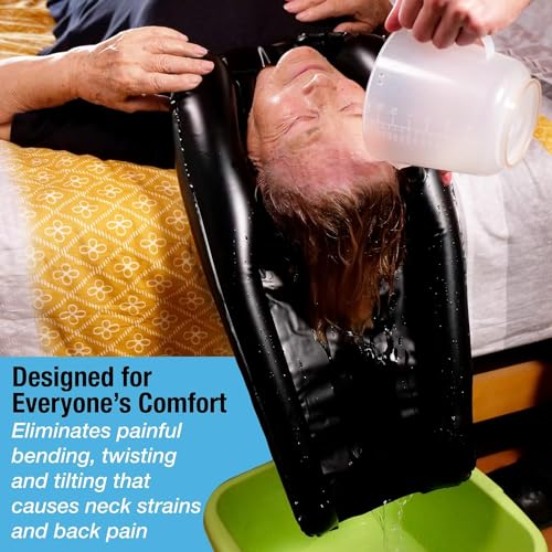 Tilcare Inflatable Hair Washing Tray for Sink and Bedside - Comfortable Portable Shampoo Bowl for Spill-Free Rinsing - Wash Basin for Haircuts and Coloring at Home for Elderly, Kids, Bedridden and Disabled - Image 4