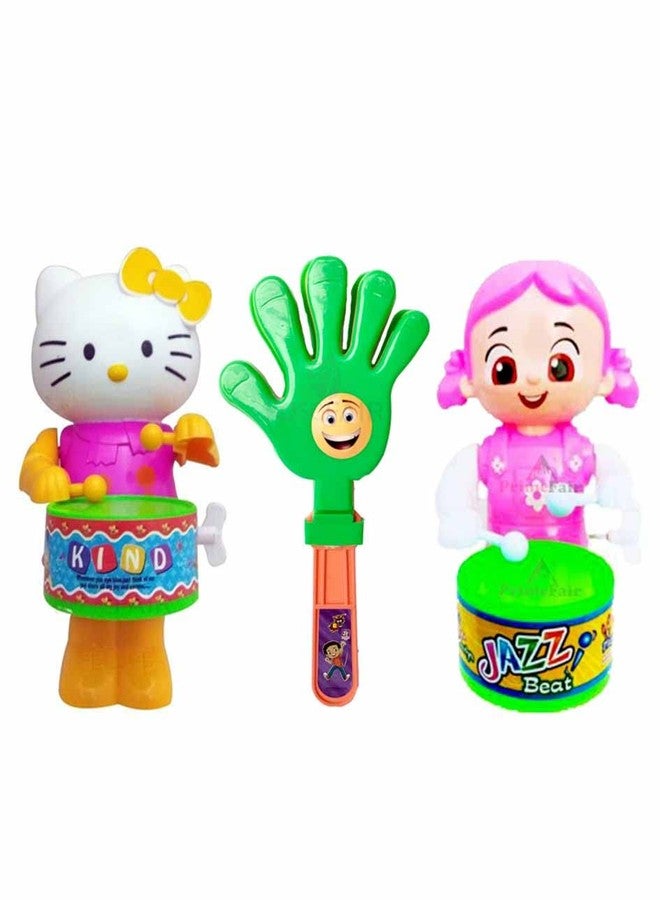 ROSEFAIR Key Operated Cute Drummer Toy with Noisemakers Favors Concert Party Cheering Props Children clap clap Your Hands Small Hands Clapping Toys for Kids (PROPS-KITTYCAT-PINK-03) - Image 1