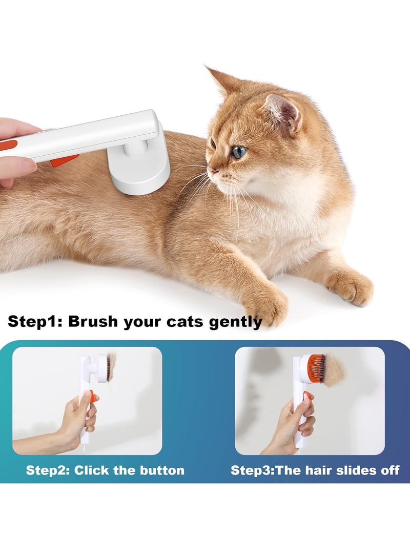 BIGTHREE Cat Brush, Pet Cleaning Grooming Brush, Pet Shedding Brush for Short or Long Haired Cats, Pet Dog Hair Brush for Puppy Kitten Massage Removes Loose Undercoat, Mats, Tangled Hair, Shed Fur - Image 4