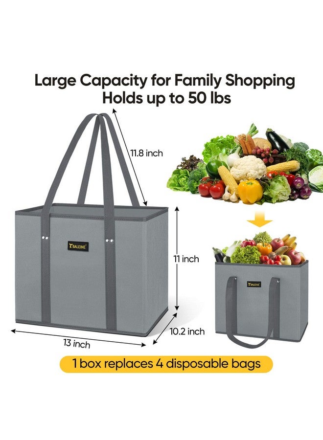 Baleine BALEINE 3Pk Reusable Grocery Bags, Foldable Shopping Bags for Groceries with Reinforced Bottom & Handles (Leopard)  - Image 2