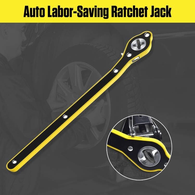 VKALTUL Auto Labor-Saving Jack Ratchet Wrench with Long Handle，Jack Ratchet Wrench for Scissor Jack, Lug Wrench for Tire Jack, Car Jack Wrench Positive and Reversal Knob Design for Travel/Truck/SUV/Vans - Image 2