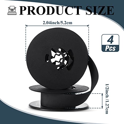 Seajan 4 Pairs Universal Dual Shaft Typewriter Ribbon Vintage Typewriter Ribbon 12 Cloth for Most MachinesBlack - Image 3