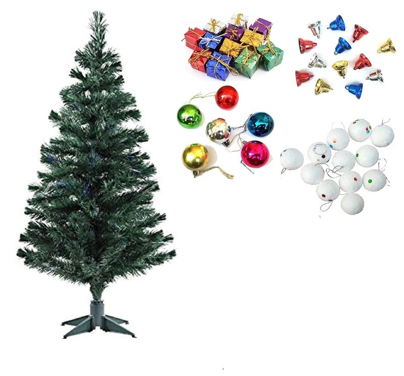 DEEPTI DECOR Artificial 4 Feet XMas TreeChristmas Tree with Ornaments Best Decoration for Merry Christmas and X Mass Party and New Year Celebration 4 Feet Tree 42 Pcs Ornaments Combo 1 - Image 1