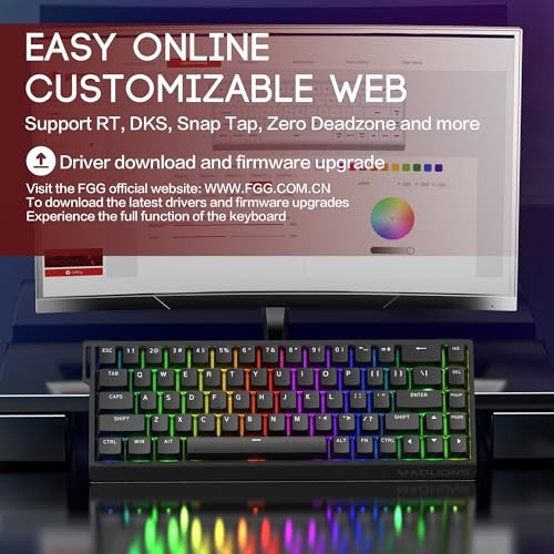 Boyi MADLIONS MAD68 HE Rapid Trigger Magnetic Switch Gaming Keyboard,65% RGB Adjustable Actuation Hall Effect Hyper-Fast 8K Polling Rate PBT Keycaps Hot Swap Mechanical Keyboard for PC/Mac Gamer(Black) - Image 5