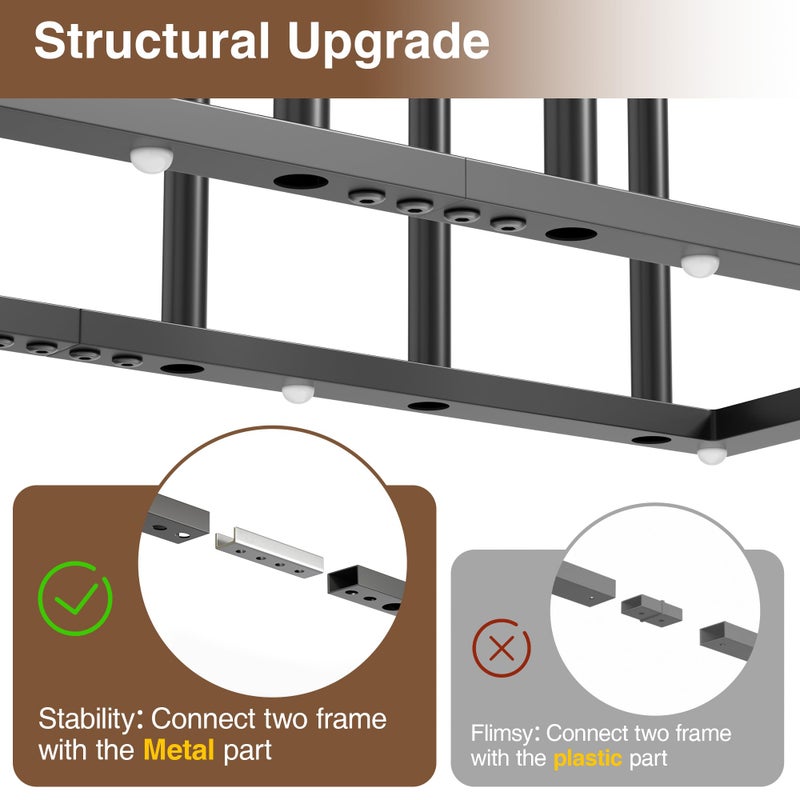 pickpiff Free Standing Shoe Racks - 19.5 Inch Black Metal Boot Rack Organizer Tall Boots for Dorm Room, Closet, Entryway, Bedroom, Patio Outdoor, Hallway, Black, Shoe Storage Fit for 8 Pairs - Image 3