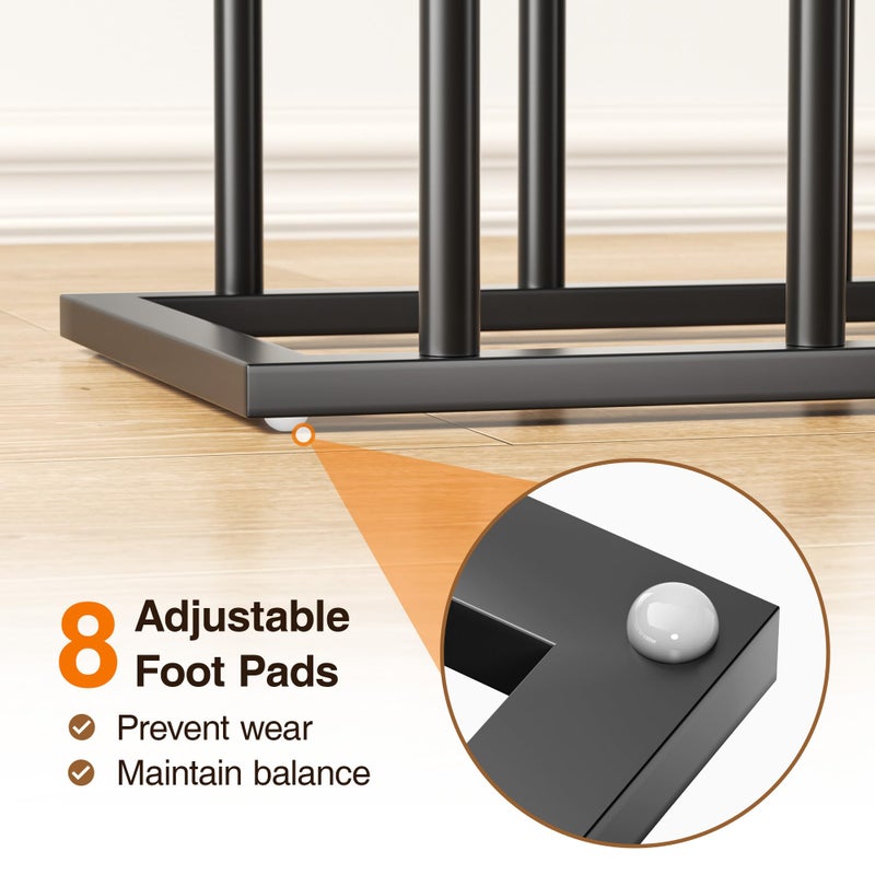 pickpiff Free Standing Shoe Racks - 19.5 Inch Black Metal Boot Rack Organizer Tall Boots for Dorm Room, Closet, Entryway, Bedroom, Patio Outdoor, Hallway, Black, Shoe Storage Fit for 8 Pairs - Image 4