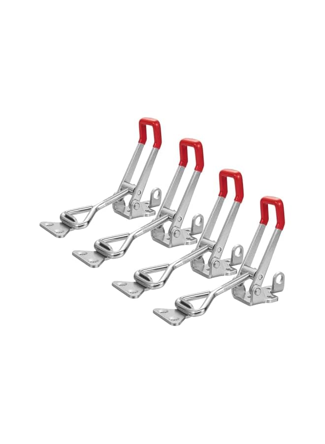 PROMASS 4 Pack Toggle Latch Clamp 4002 Style,550Lbs Holding Capacity,Toggle Latches with Lock-Hole,Adjustable Heavy Duty Medium Latch for Smoker lid,ToolBox Cases and More (5.7inch)4 Pack Toggle Latch Clamp - Image 2