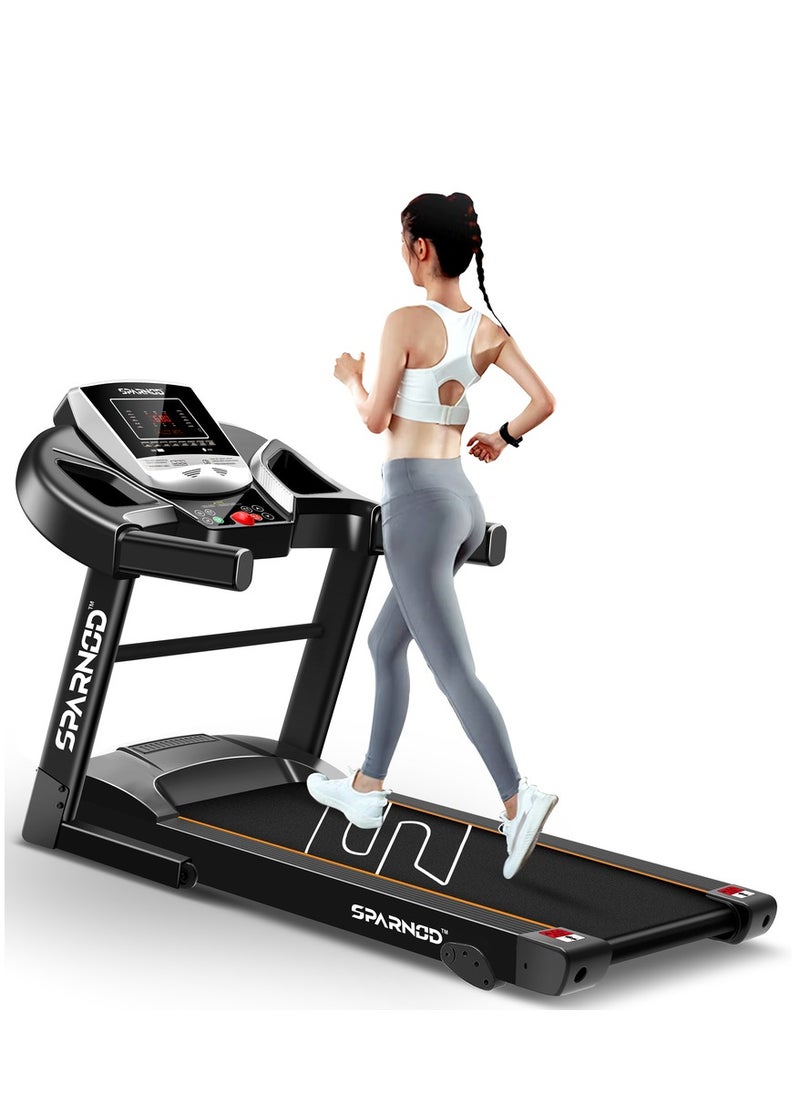 Sparnod Fitness جهاز مشي أوتوماتيكي STH-1200 (3 HP Peak) - جهاز مشي بمحرك قابل للطي للاستخدام المنزلي  - Image 1