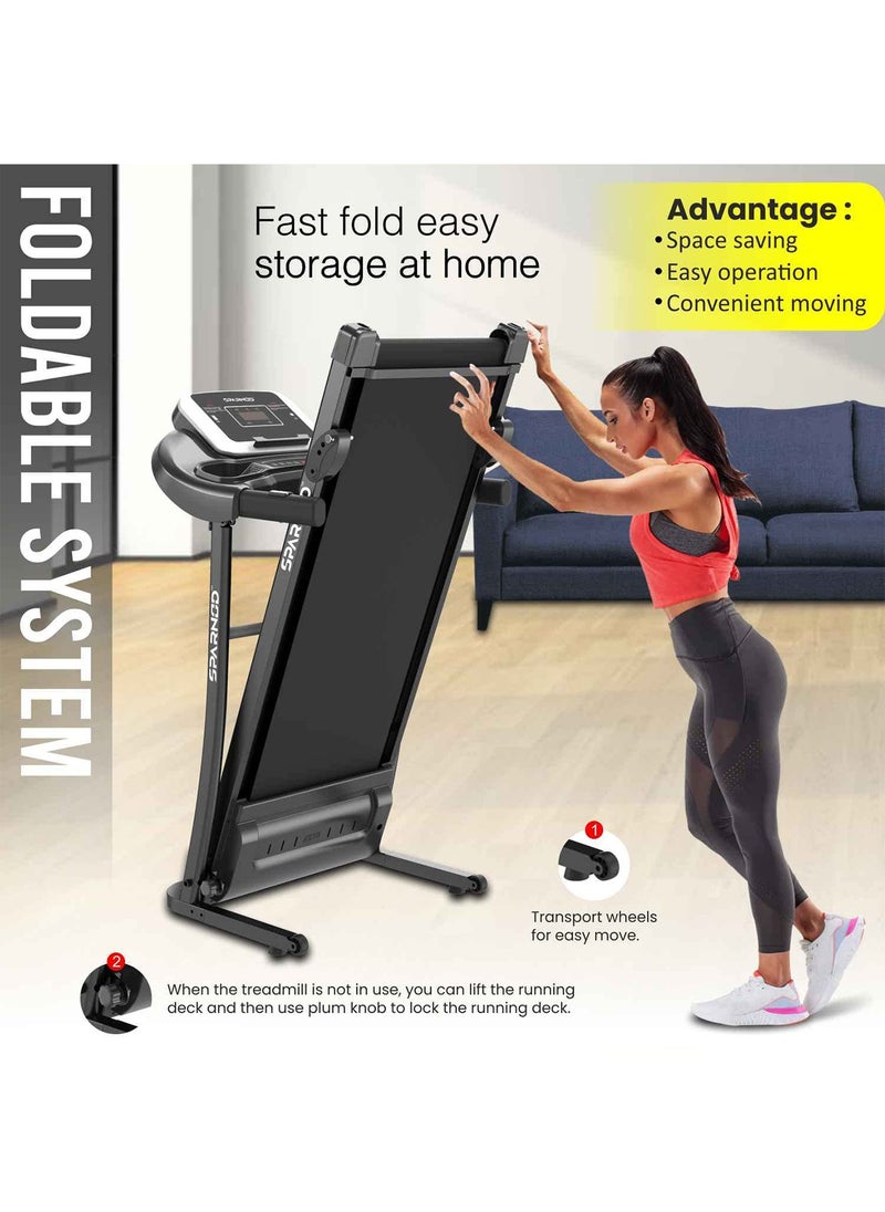 Sparnod Fitness جهاز مشي أوتوماتيكي STH-1200 (3 HP Peak) - جهاز مشي بمحرك قابل للطي للاستخدام المنزلي  - Image 5