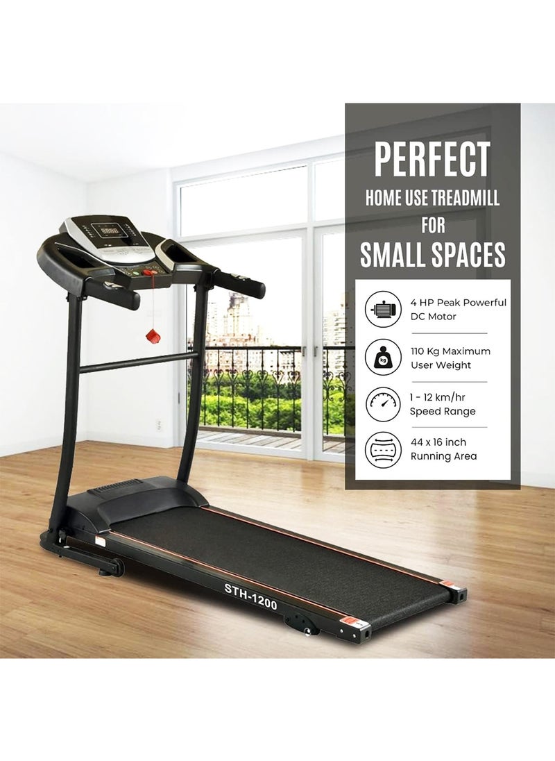 Sparnod Fitness جهاز مشي أوتوماتيكي STH-1200 (3 HP Peak) - جهاز مشي بمحرك قابل للطي للاستخدام المنزلي  - Image 2