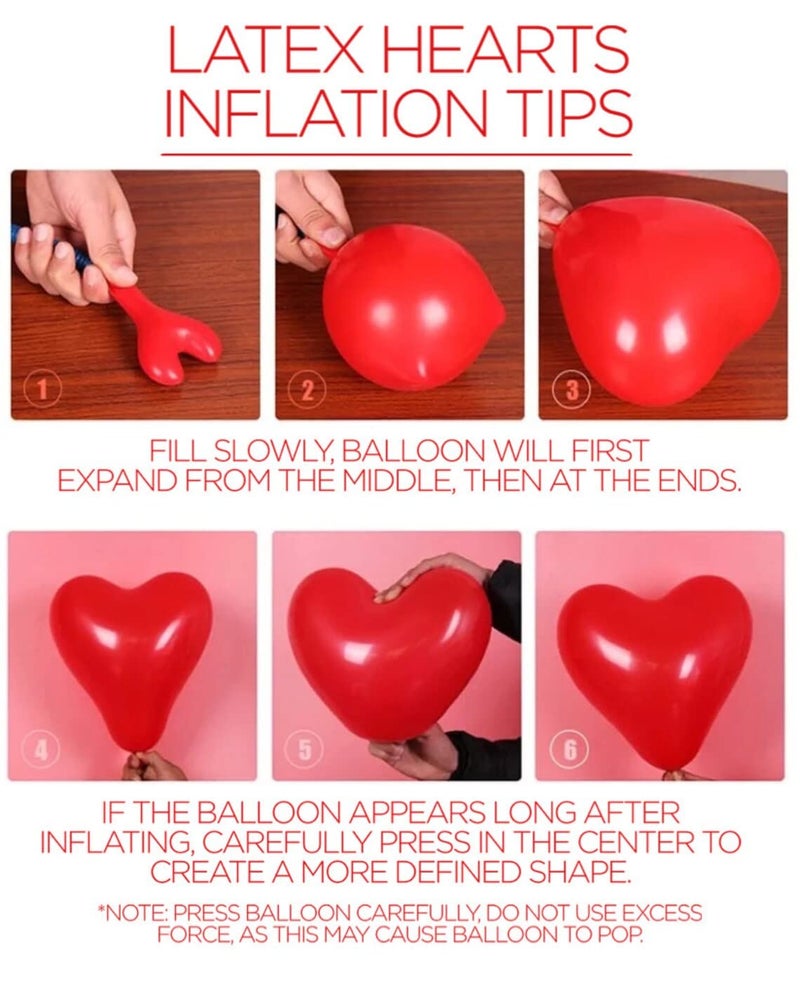 atorakushon 30 Pieces Love Heart Balloons Red Latex Heart Balloons for Valentines Day Wedding Anniversary Engagement Birthday Company Celebration Graduation Prom Party Romantic Decoration - Image 5