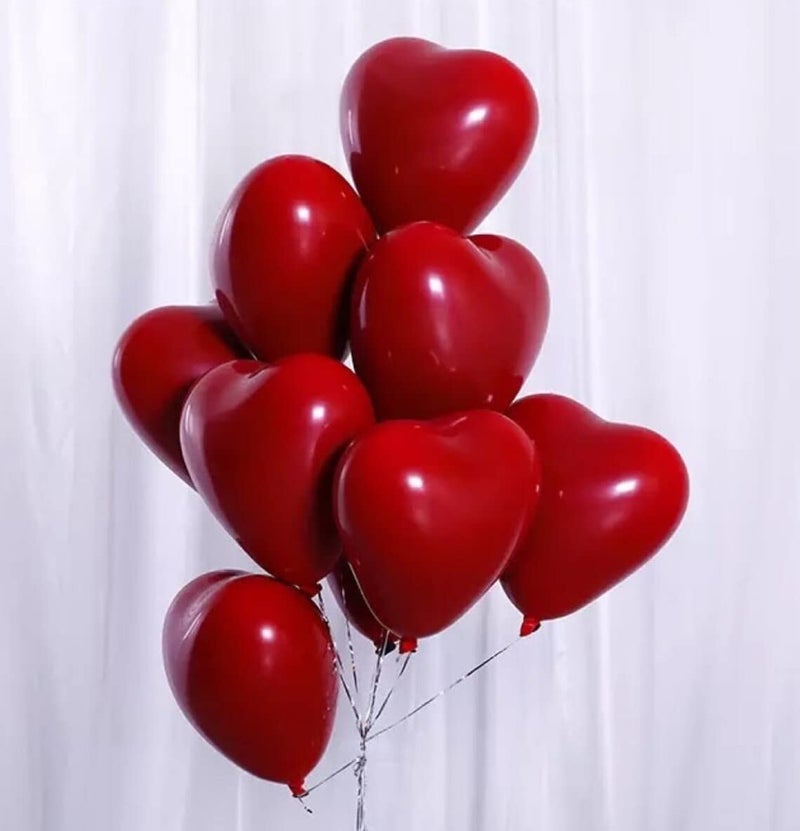 atorakushon 30 Pieces Love Heart Balloons Red Latex Heart Balloons for Valentines Day Wedding Anniversary Engagement Birthday Company Celebration Graduation Prom Party Romantic Decoration - Image 4