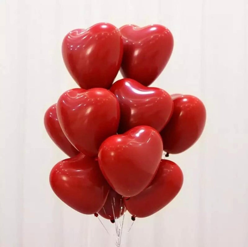 atorakushon 30 Pieces Love Heart Balloons Red Latex Heart Balloons for Valentines Day Wedding Anniversary Engagement Birthday Company Celebration Graduation Prom Party Romantic Decoration - Image 1