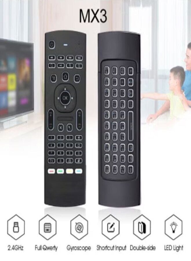 Zaboon 2-In-1 Remote Control And Keyboard For Android Tv Box X96 H96 Black Red Blue - Image 2