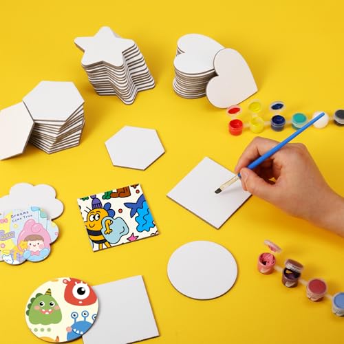 ZhouBoat 60 Pcs Magnetic Canvas Panel Mini Canvas Boards for Painting 3 Inch Small Canvases Bulk Mini Canvases DIY Decorative Magnets Painting Crafts for Fridge Locker Home Office Decor (Mixed Styles) - Image 5