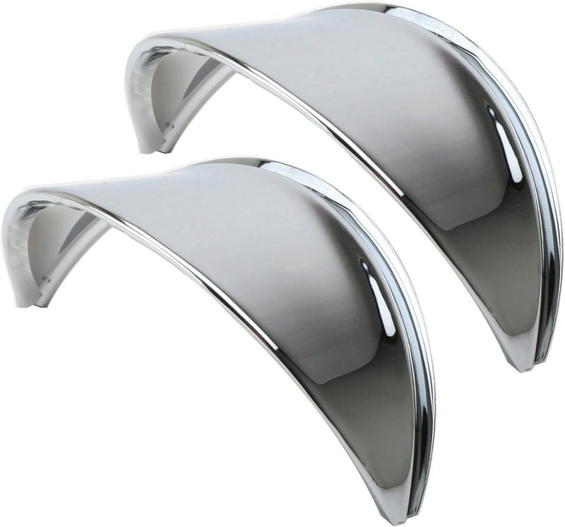 EMPI Chrome Smooth Headlight Eyebrow Pair for VW Air Cooled Bug, GHIA, Type 3 - Image 1