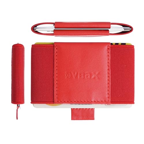 VBAX Elastic Wallet with Pull Tab for Men & Women – Slim Minimalist Front Pocket Leather Card Holder, Compact Stretch Design Fits 8–10 Cards & Cash – Premium Everyday Carry Wallet - Image 2