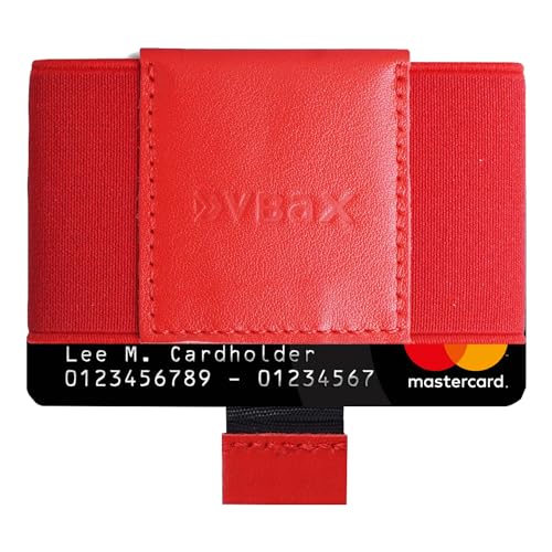 VBAX Elastic Wallet with Pull Tab for Men & Women – Slim Minimalist Front Pocket Leather Card Holder, Compact Stretch Design Fits 8–10 Cards & Cash – Premium Everyday Carry Wallet - Image 1