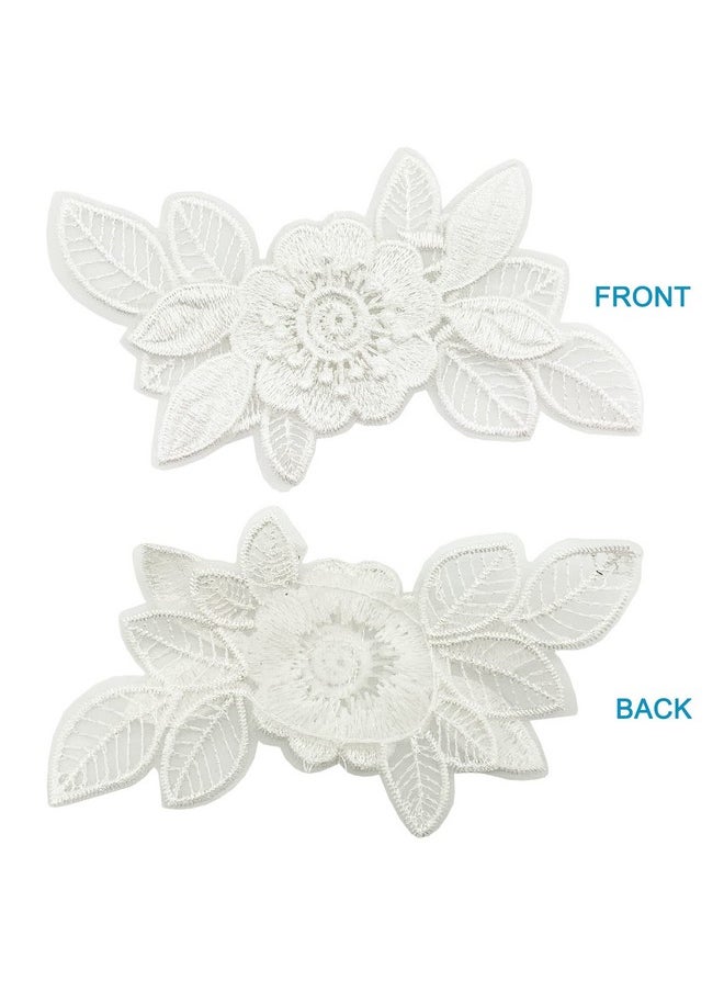 BETITETO 12 Pieces Flower Lace Embroidered Applique 3D Floral Sew On Patches For Clothes Repairing Decorating Wedding Dress Diy Sewing Craft (White)  - Image 4
