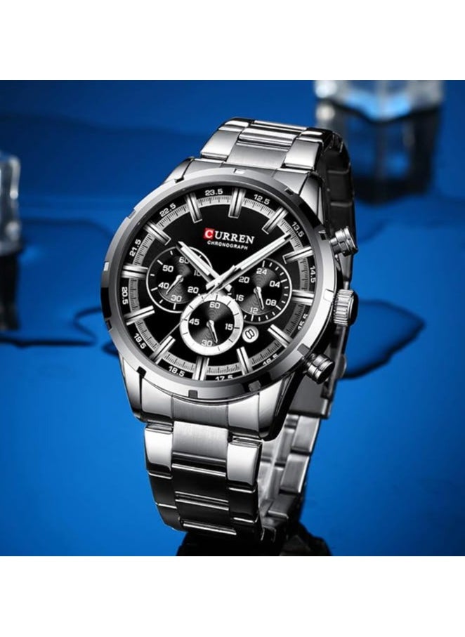 CURREN CURREN 8355 Original Brand Stainless Steel Band Wrist Watch For Men  - Image 3