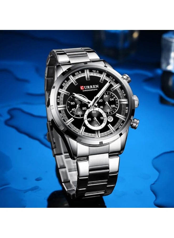 CURREN CURREN 8355 Original Brand Stainless Steel Band Wrist Watch For Men  - Image 4