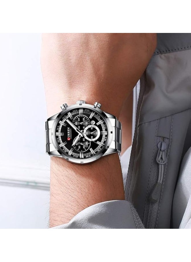 CURREN CURREN 8355 Original Brand Stainless Steel Band Wrist Watch For Men  - Image 5