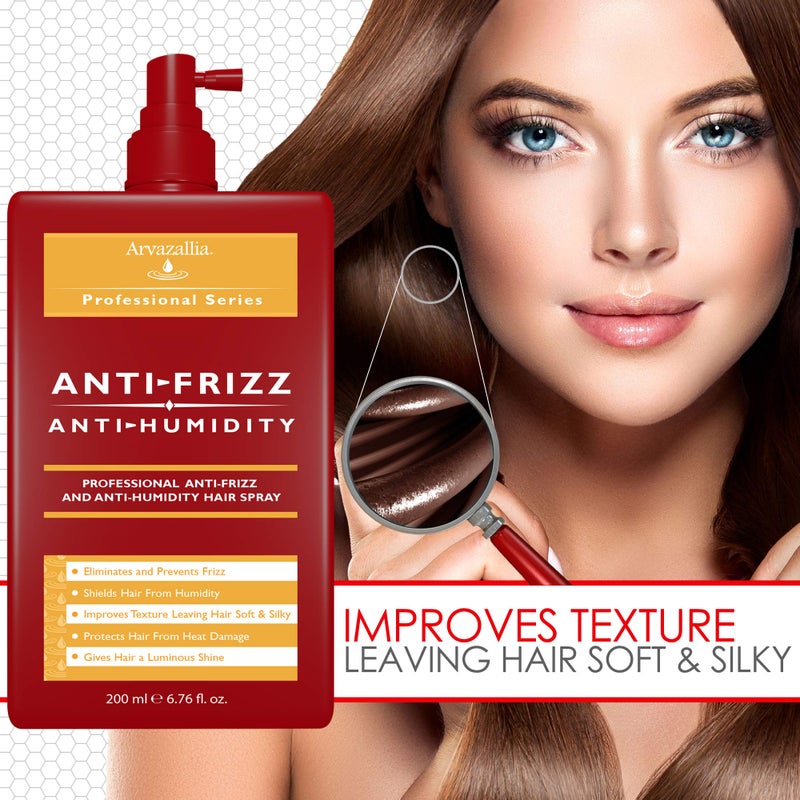Arvazallia Antifrizz and Antihumidity Hair Spray - Professional Frizz Control, Anti-humidity, Heat Protectant, and Shine Serum - Image 4