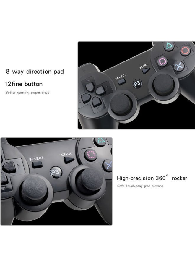 PS3 Handle Vibration PC Wireless Controller Computer Bluetooth USB Gamepad PS3 Game Console Fast-Product Color:Silver-with Data Cable  - Image 4