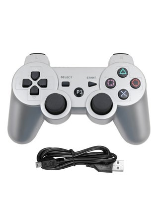PS3 Handle Vibration PC Wireless Controller Computer Bluetooth USB Gamepad PS3 Game Console Fast-Product Color:Silver-with Data Cable - pzsku/Z87851F4D14657831D3BCZ/45/1746230653/e68afdae-52fd-484e-a9b3-731ba6fd64fb