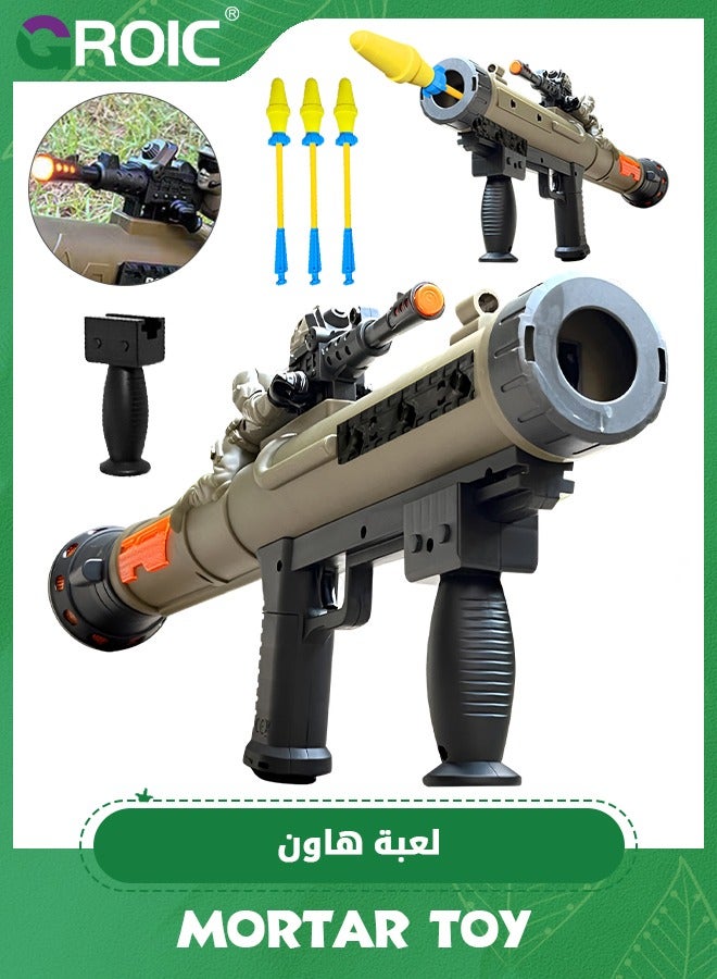 GROIC Military Toy Rocket Gun Set, Soft Bullet Gun Shooting Gun Toys with Brilliant Light, Missile Gun Mortar Gun Toy, Artillery Launcher Rocket Launcher Set, Kids Educational Rocket Gun - Image 1