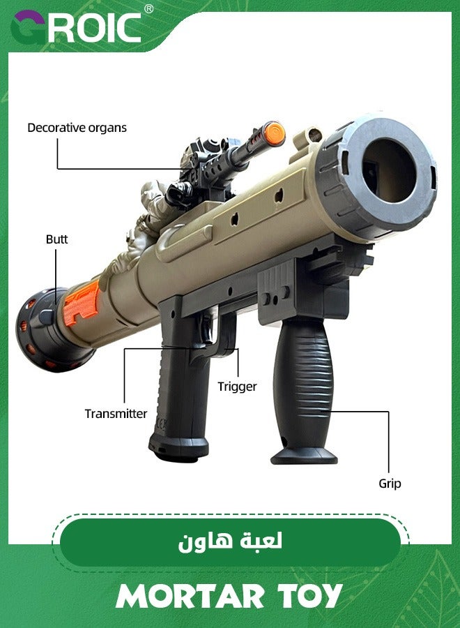 GROIC Military Toy Rocket Gun Set, Soft Bullet Gun Shooting Gun Toys with Brilliant Light, Missile Gun Mortar Gun Toy, Artillery Launcher Rocket Launcher Set, Kids Educational Rocket Gun - Image 4