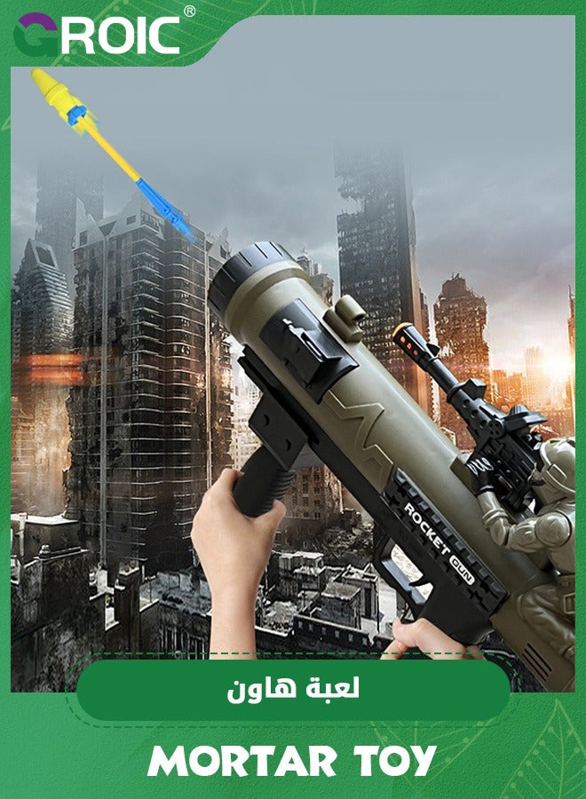 GROIC Military Toy Rocket Gun Set, Soft Bullet Gun Shooting Gun Toys with Brilliant Light, Missile Gun Mortar Gun Toy, Artillery Launcher Rocket Launcher Set, Kids Educational Rocket Gun - Image 2