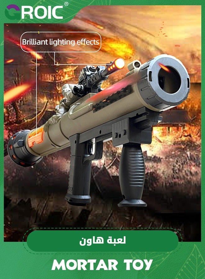 GROIC Military Toy Rocket Gun Set, Soft Bullet Gun Shooting Gun Toys with Brilliant Light, Missile Gun Mortar Gun Toy, Artillery Launcher Rocket Launcher Set, Kids Educational Rocket Gun - Image 3
