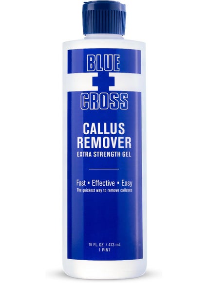 Blue Cross Blue Cross Callus Remover Gel for Feet or Heel, Extra Strength Professional Nail Care, File, Shaver, Scrubber & Pumice Stone Alternative for at Home Manicure/Pedicure Results, 16oz 