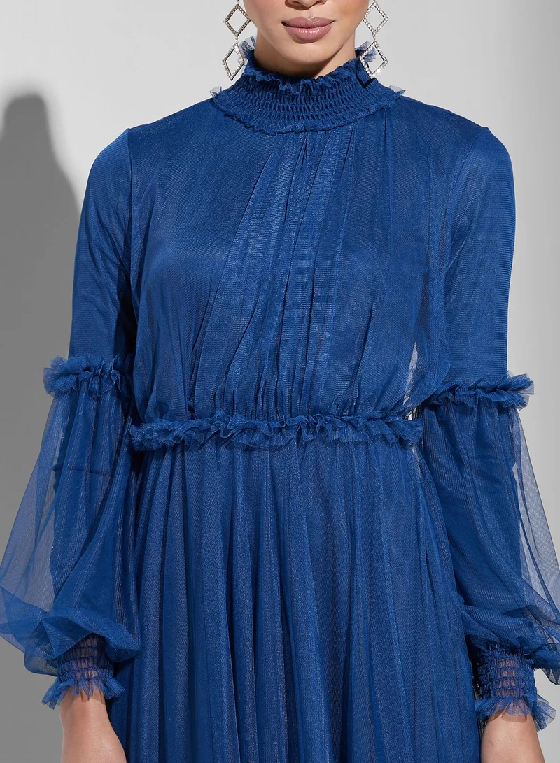 Namshi X Trendyol Tulle High-Neck Dress