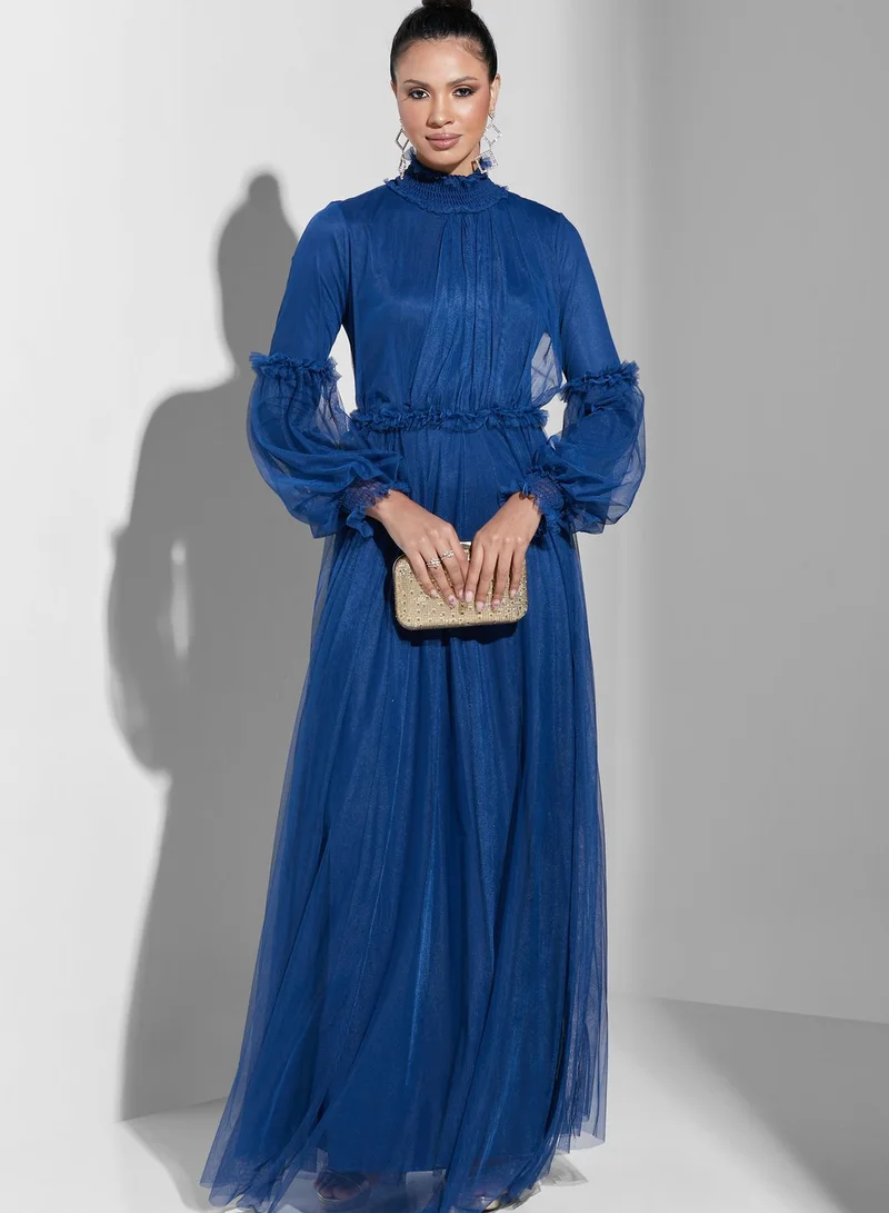 Namshi X Trendyol Tulle High-Neck Dress