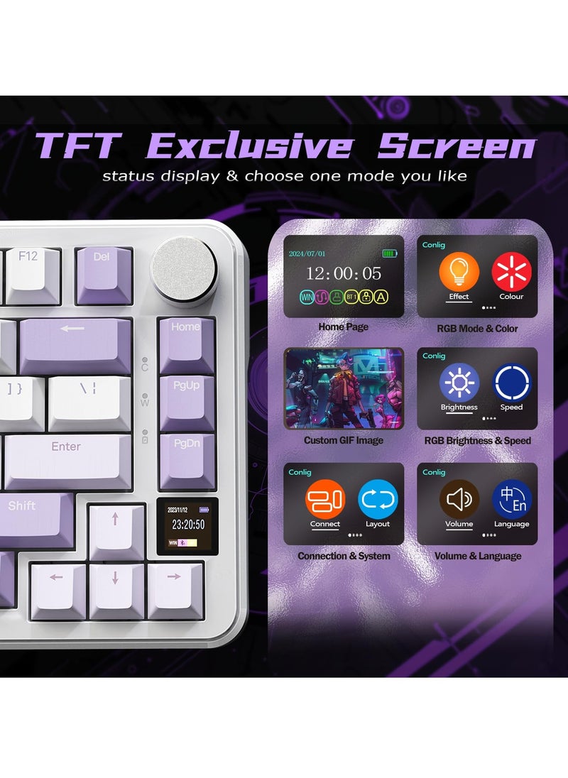 Attack Shark X85Pro Game Mechanical Keyboard Three Mode RGB Bluetooth Wireless Customization Hot Plug With Display Screen Office  - Image 3