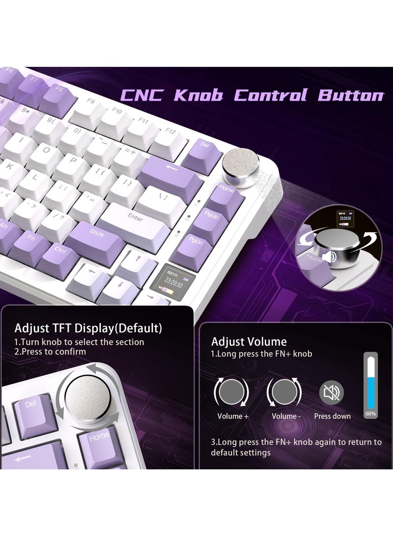 Attack Shark - X85Pro Game Mechanical Keyboard Three Mode RGB Bluetooth Wireless Customization Hot Plug With Display Screen Office - Image 1