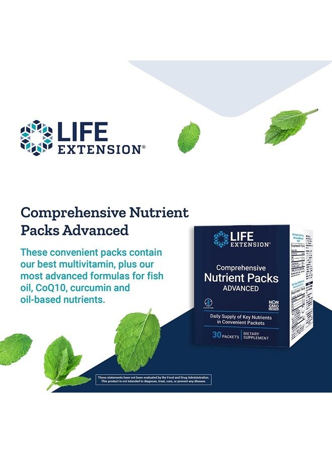 Life Extension Comprehensive Nutrient Packs Advanced - Oil-based Nutrients - Multivitamin & Minerals Supplements with Omega-3, CoQ10 For Health And Longevity – Gluten Free, Non-GMO - 30 Packets - Image 5