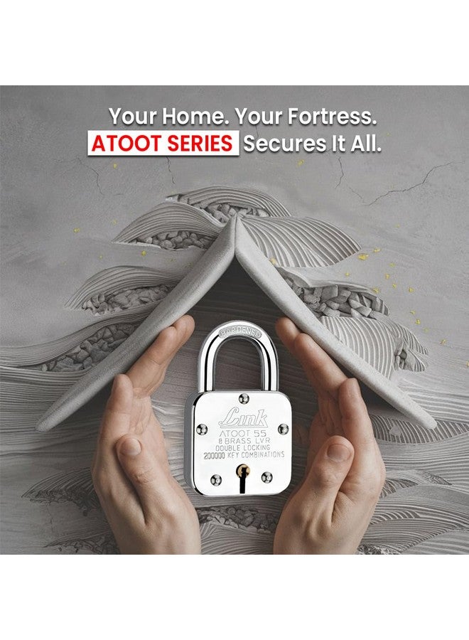 Link® Atoot 55mm Lock | 2 Lakhs Key Combinations | Steel Body | Hardened Shackle | 8 Brass Levers | Made in India |1 Padlock 3 Silver Keys - Image 3