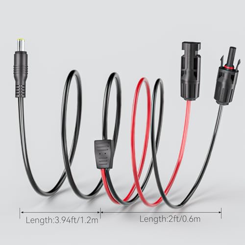 Goupchn Solar Panel Connector to DC 8mm Adapter Extension Cable 16 AWG with DC 5.5mmx2.5mm Adapter for GZ Portable Backup Power Station, Solar Generators 6.23ft - Image 5