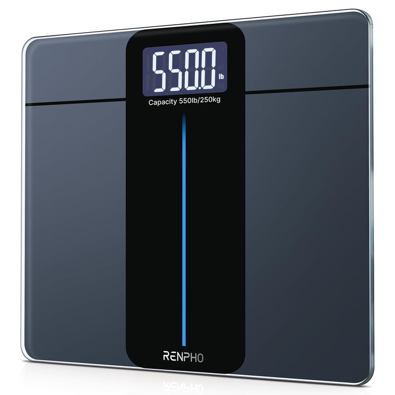 RENPHO 550lb Scale for Body Weight Digital Bathroom Scale with Large LED Display Big Platform Weighing Machine with ExtraHigh Capacity Most Accurate to 005lb 13x118in Core 1L - Image 1