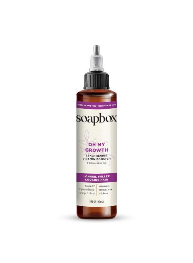 Soapbox Oh My Growth, Lengthening Vitamin Booster Treatment for All Hair Types with Biotin, Vegan Collagen & Vitamins A & C, Paraben & Cruelty Free, For Thicker, Fuller Hair for Men & Women (5 oz) - Image 1