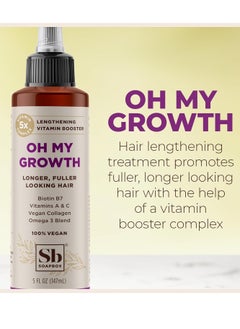 Soapbox Soapbox Oh My Growth, Lengthening Vitamin Booster Treatment for All Hair Types with Biotin, Vegan Collagen & Vitamins A & C, Paraben & Cruelty Free, For Thicker, Fuller Hair for Men & Women (5 oz)  - Image 3