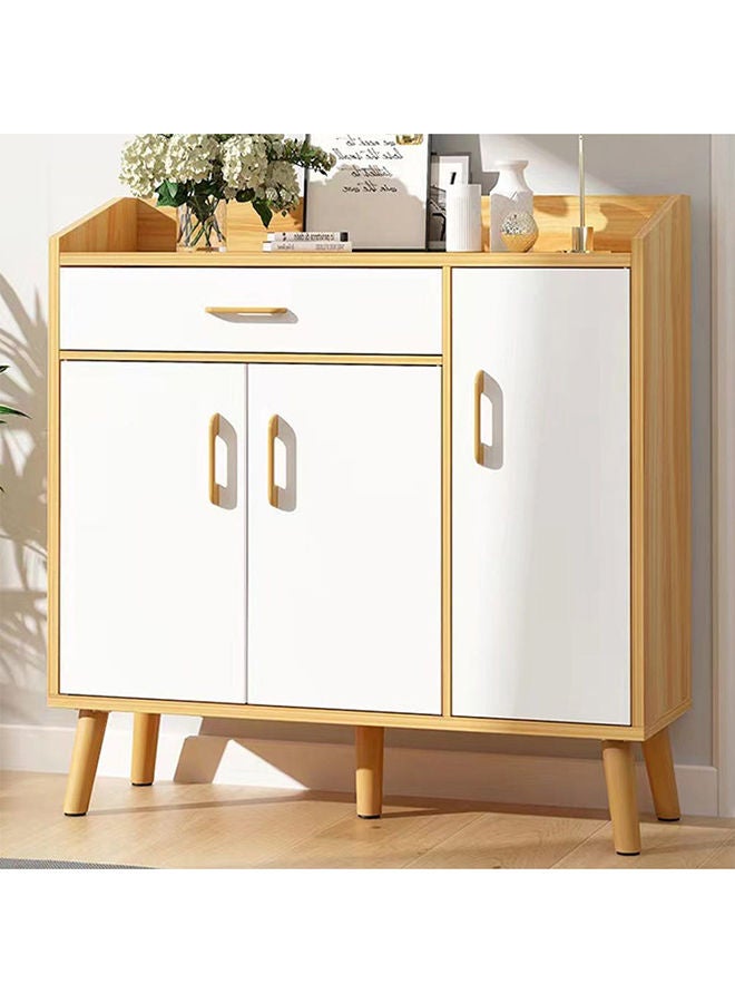 DANUBE HOME Manro 14 Pairs Wooden Shoe Cabinet Modern Design Furniture For Entryway Hallway Living Room White/Brown Engineered Wood 1 Drawer 7 Shelves 13 Pairs 90x40x84 cm - Image 1