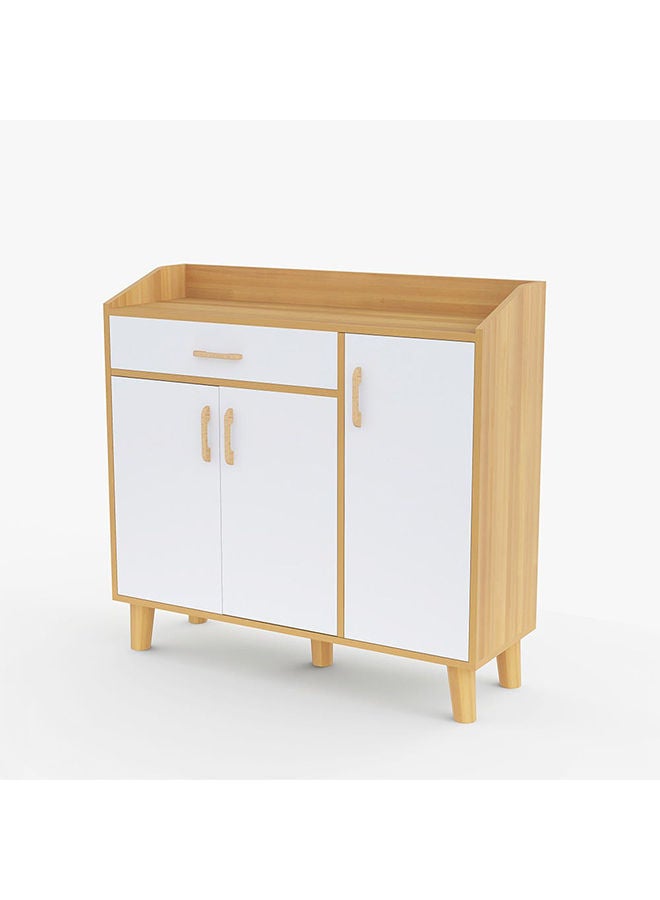 DANUBE HOME Manro 14 Pairs Wooden Shoe Cabinet Modern Design Furniture For Entryway Hallway Living Room White/Brown Engineered Wood 1 Drawer 7 Shelves 13 Pairs 90x40x84 cm - Image 5